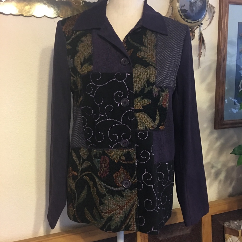 Vintage 90s Notations Patchwork Jacket & Pant Set - image 3